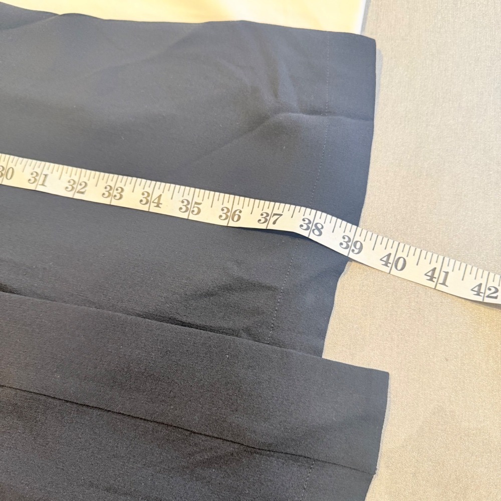 Eileen Fisher Silk Georgette Long Duster Cardigan Black Open Front Pockets L - Picture 10 of 11